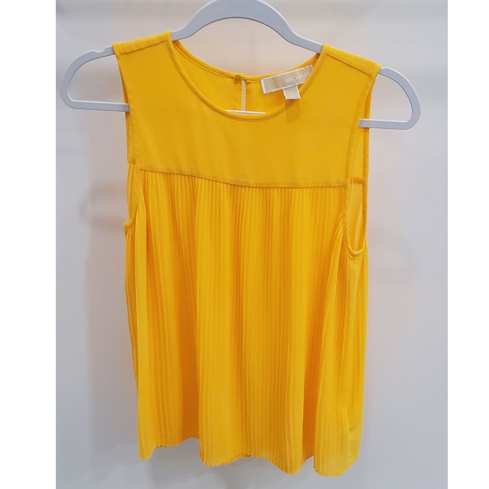 Michael Kors Stunning Bright Yellow Flowy Top